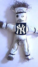 vodoo doll bearing Yankees logo